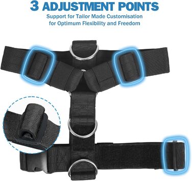 Нашийник для собак FeimaX великих порід, тактичний, зручний, чорний (L)