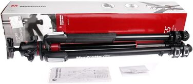 Штатив Manfrotto 055XPRO3 з алюмінію - комплект з триногим наголовником - професійний штатив для фото та відеозйомки, 3 сегменти, для DSLR та аксесуари