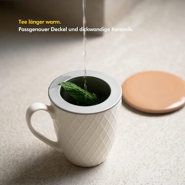 KIVY Large Teacup with Lid and Infuser [650ml] XXL Large Cup - Jumbo Cup - Large Teacup - Teacups - Tea Mug - Tea Cup with Lid - Teacup with Infuser - Large Cup - Teacup with Lid