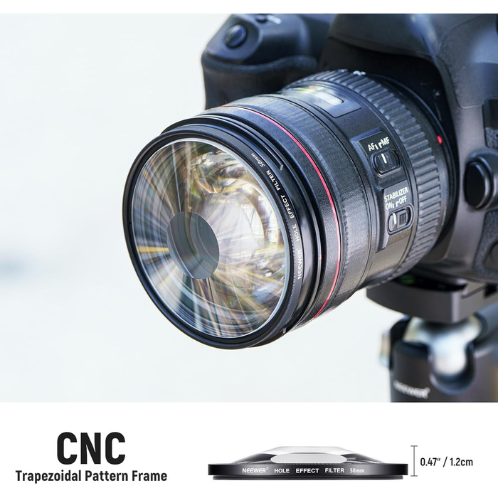 Фільтр Neewer для камери з ефектом розділених діоптрій (58mm) - лінійний призма K9 з алюмінієвим каркасом, для створення ефекту розмиття та повторення кольору