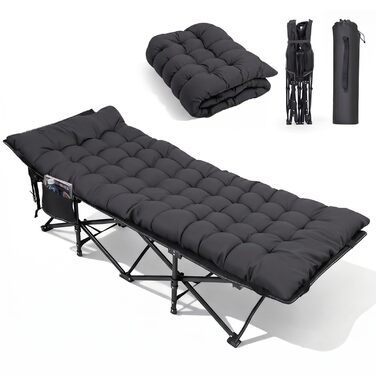 Ліжко туристичне розкладне Sekey XXL 190x71x35 см, з матрацом, сталевий каркас, Oxford тканина - для кемпінгу, риболовлі