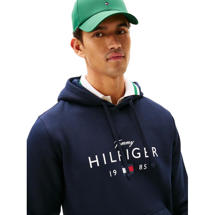 Чоловічий худі Tommy Hilfiger Brand Love Big Hilfiger з капюшоном, синій (Desert Sky), розмір M, артикул MW0MW41427