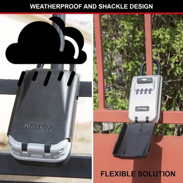 Сейф для ключів Master Lock з кріпленням на стіну, зовнішній, 12.6 x 7.2 x 5.2 см, з підсвічуванням та бугелем