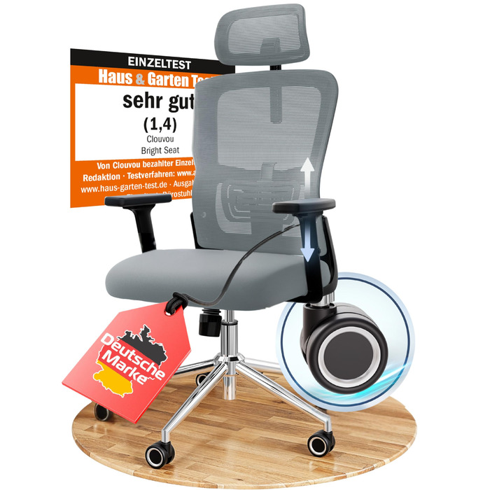 Ергономічне крісло SmartSeat для офісу та дому | Регульоване, 150 кг, для роботи та геймінгу (Антрацит)