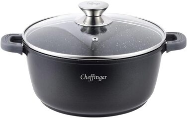 Каструля для приготування їжі Cheffinger Ø28 см з алюмінію, сумісна з індукцією