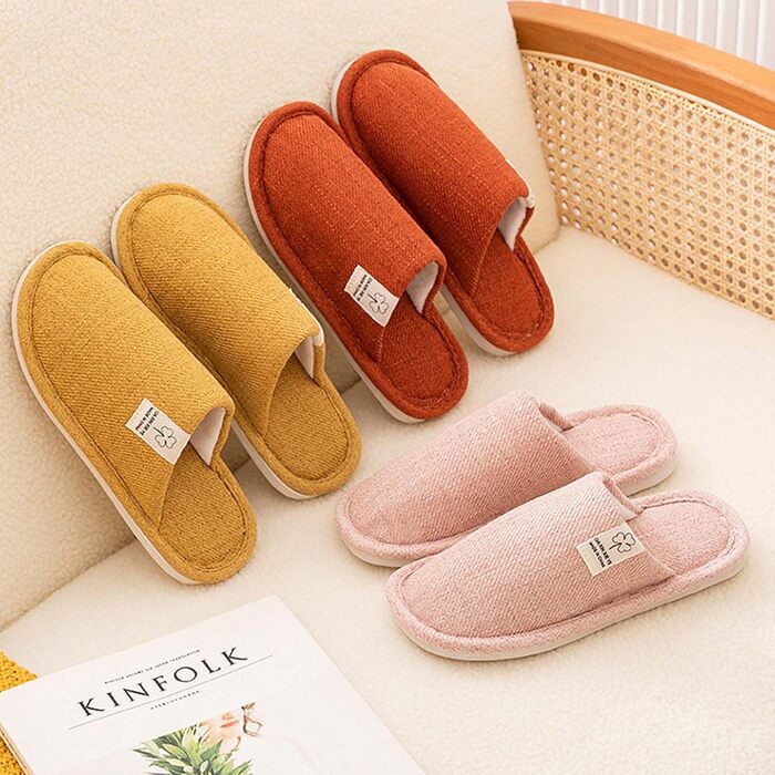 Тапочки зимові для дому, бавовняні, дихаючі, для гостей, антиковзкі, жовті, 36/37 EU (для жінок та чоловіків)