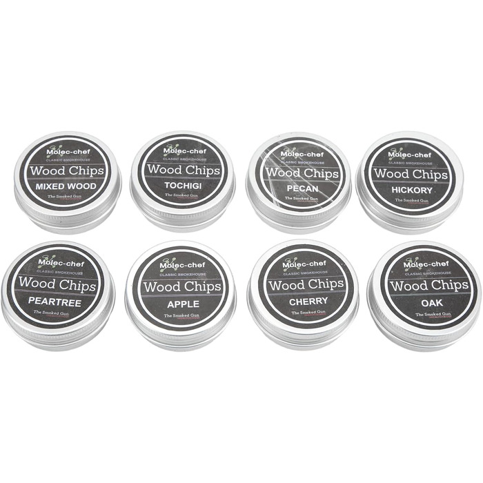 Тріски для коптирки та коктейльного смокера, 8 смаків, тріски з дерева, тріски для смокера, легко використовувати, тріски для віскі