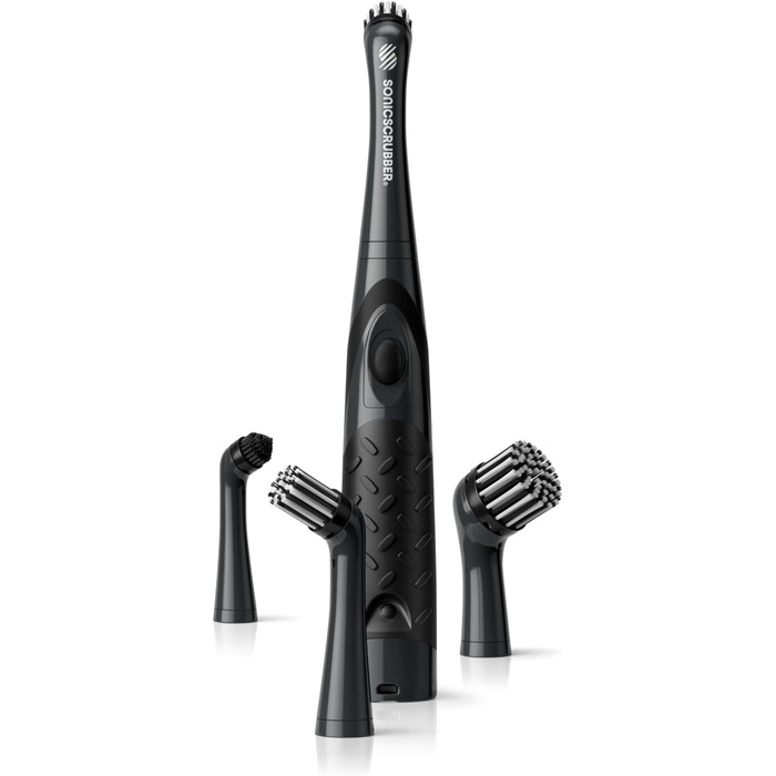 SonicScrubber Boot Brush Cleaning Set - High-Performance Motor - Waterproof - Lightweight - Includes 4 Brush Heads - Ideal for Outdoor Shoes - Black and Blue
