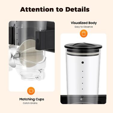 Дозатор для каші та снеків 3L, чорний, з міцного пластику