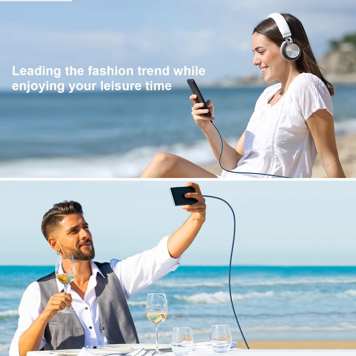 Кабель USB-C 2 шт. (1м + 2м) блакитний, 3.1A, для Samsung, Huawei та інших