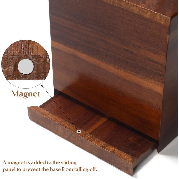 Диспенсер для серветок Akazienholz, дерев'яний органайзер для серветок, кубічної форми, для ванної кімнати, вітальні, обіднього столу, декоративний, 13,5 x 13,5 x 15 см