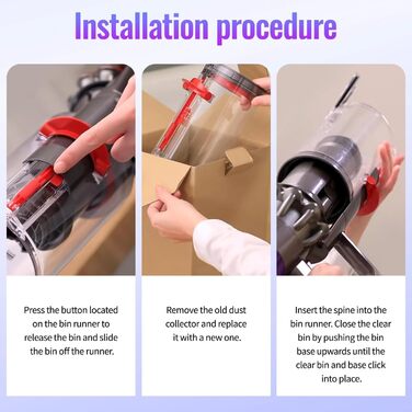 Transparent Dust Collector Bin for Dyson V11, V15, SV14, SV15, SV22 - HEPA Filter Included, Replacement Part & Accessory for Dyson Vacuum Cleaners