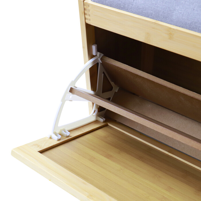 Relaxdays Bamboo Shoe Rack with Padded Shelves, 80 cm Wide