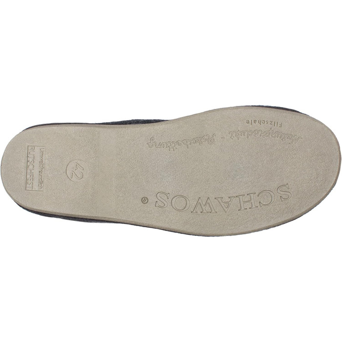 Чоловічі фетрові домашні тапочки Schawos 6064, теплі, з вовняною підкладкою, неслизькі, на липучці (42 EU, чорні)