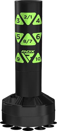 Боксерський мішок для дітей RDX Junior Standbox, рукавички для тренувань, MMA, кікбоксинг, бокс, боксерський партнер, білий (зелений, 1.2 м)