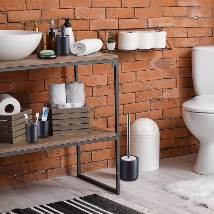 Relaxdays 5-piece Bathroom Set Stainless Steel