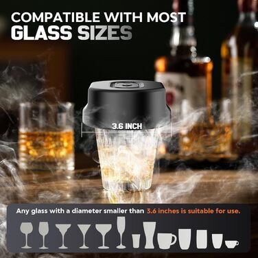 Набір для димування віскі Anusuwa - набір для коктейлів з 6 дерев'яними стружками та 4 камінням для віскі. Ідеальний подарунок для чоловіків на день народження, Різдво, ювілей (без бутану)