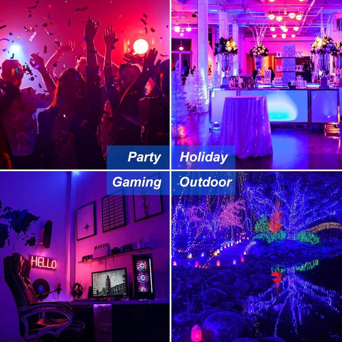 LED Floodlights Outdoor, 100W Smart RGB Floodlights with Remote Control and Bluetooth App, LED Floodlight Spotlights Color Changing Projector, IP66 Waterproof Floodlight for Gardens, Patios (2 Pack)