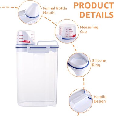 Контейнери для зберігання їжі ZOFUN (4 шт.) - герметичні, для сухого корму, крупи, цукру, кави, тощо