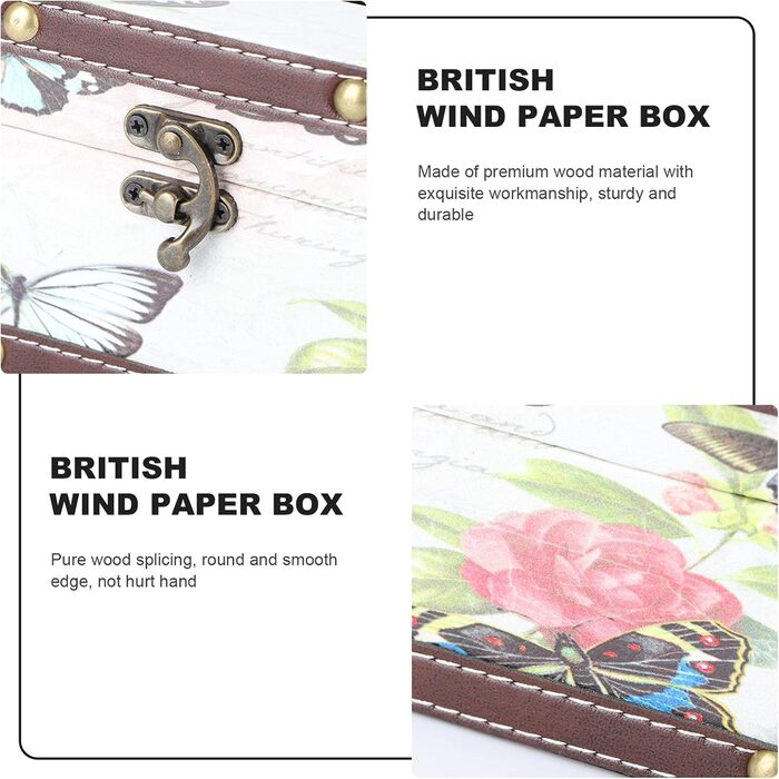 Коробка для серветок вінтажна, органайзер для тканинних серветок, тримач для серветок - для вітальні, ванної кімнати, спальні, офісу (Стиль 1)