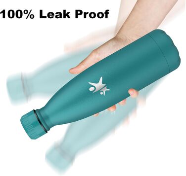 Термос-пляшка спортивна 750 мл, з нержавіючої сталі, подвійні стінки, BPA-Free, для кемпінгу, подорожей та спорту (моховий, 750 мл)