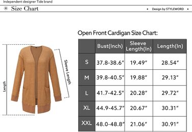 Кардиган жіночий в'язаний STYLEWORD Daen Langar Soer (XL, карамельний) з кишенями