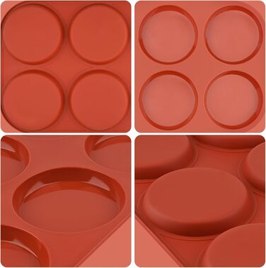 JOERSH Silicone Egg Molds, Non-Stick Coated, 10.2 cm, Jumbo Size, Round Muffin Baking Pans, Egg Molds for Breakfast, Egg Sandwiches, Cornbread and English Muffins, 2 Pack