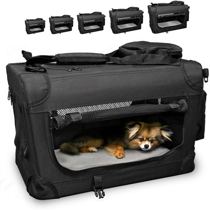 Транспортна переноска для собак та котів DEFACTO, XXL, 91x63x63 см, чорна