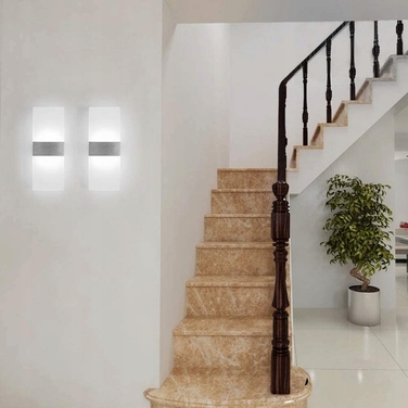 Набір із 2 настінних LED-бра для спальні та вітальні, 12W, 6000K