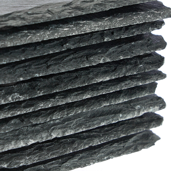 Relaxdays Set of 10 Slate Coasters, 10x10 cm