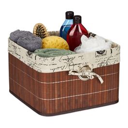 Relaxdays Brown Bamboo Storage Basket