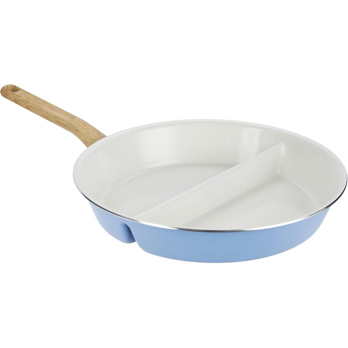 Сковорода роздільна GoodCook 30.5 см з керамічним покриттям, блакитна - посуд з нержавіючої сталі, антипригарна сковорода для яєць, м'яса, овочів, соусів