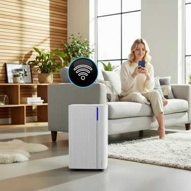 Електричний осушувач повітря Climative WAVE ION 12L/24h з Wi-Fi та очищувачем повітря для дому, квартири, ванної кімнати. Захист від вологи та плісняви до 20м²