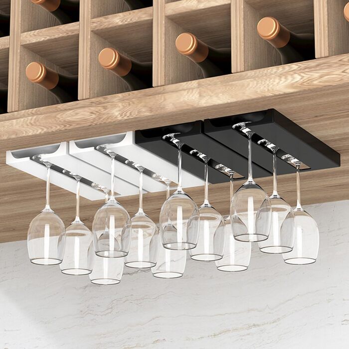 Підвісні тримачі для келихів вина ROLMZJX (2 шт.) - чорний та білий, для дому, ресторану, бару