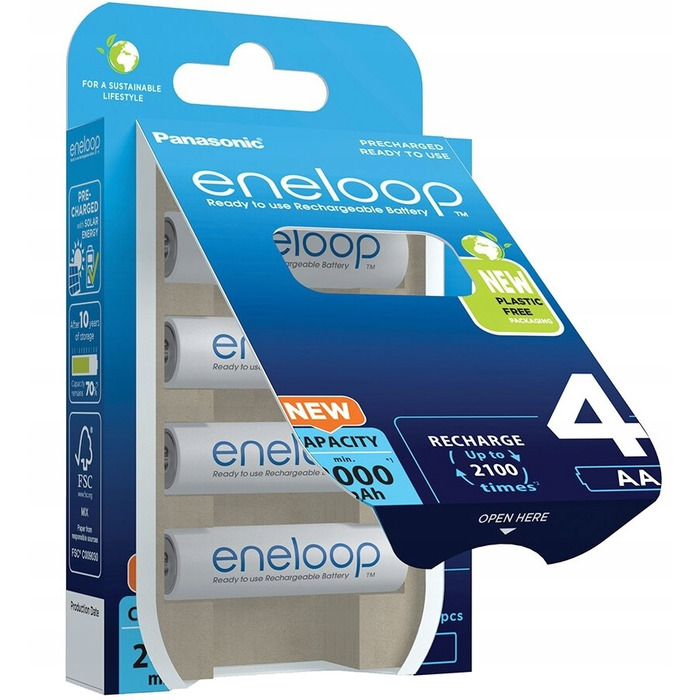 Зарядний пристрій для акумуляторів AAA AA + 4 акумулятори Eneloop 2000mAh