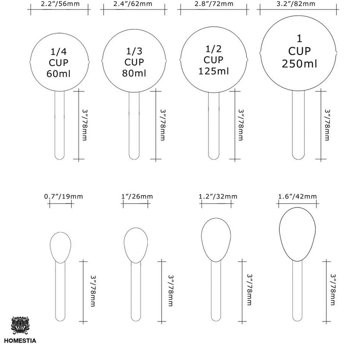 Gold Measuring Cup and Spoon Set, Stainless Steel, 8 Pieces, Dry and Liquid Ingredients, Cookware
