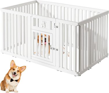 Клітка-вигул для собак та тварин, 156x96x75 см, біла (CEIEVER)