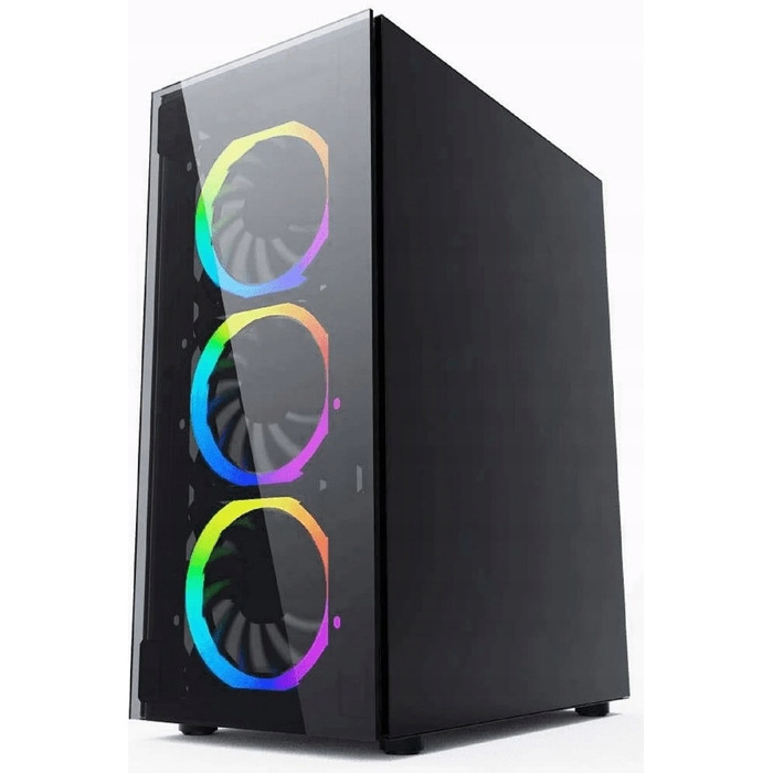 Корпус для комп'ютера Gembird Fornax 1500 RGB Midi Tower, загартоване скло, 4 вентилятори