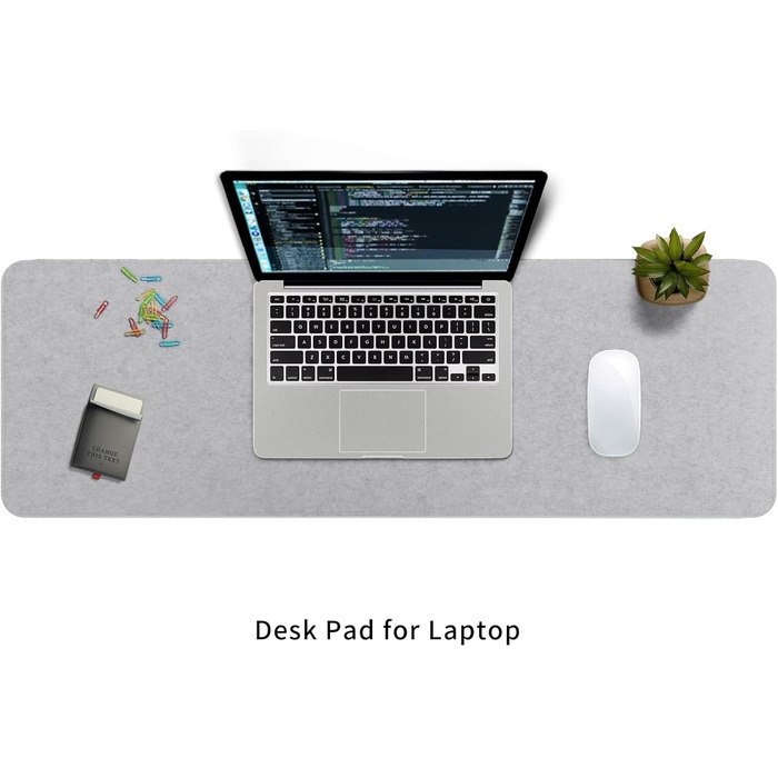 Килимок для миші та клавіатури Filz на стіл 91.4x30.5 см, темно-сірий. Захисний килимок для робочого столу з повсті