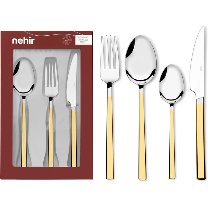 Набір столових приборів зі нержавіючої сталі на 6 осіб (24 шт.) - Елегантний набір для щоденного використання та особливих випадків, стійкий до корозії