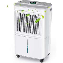 Електричний осушувач повітря Crecolife 12L/24h, 190W, для приміщень 20м², з цифровим дисплеєм та сенсорною панеллю керування, 3 режими осушення, 2 варіанти зливу, таймер 24г