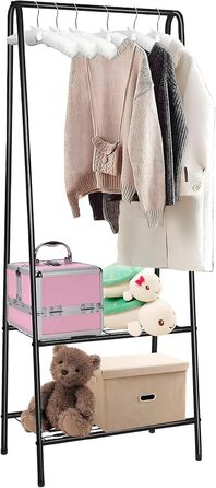 Стійка для одягу на коліщатках, чорна - для зберігання одягу