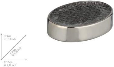 Підставка для мила WENKO Nuria, керамічна мильниця для зберігання мила, 12 x 3 x 8 см, антрацит