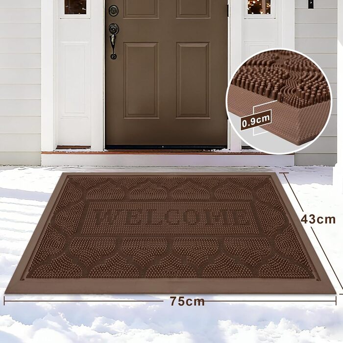 Килимок Alishomtll для дому та вулиці: вологостійкий, неслизький, 43x75 см