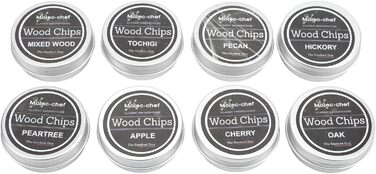 Тріски для коптирки та коктейльного смокера, 8 смаків, тріски з дерева, тріски для смокера, легко використовувати, тріски для віскі