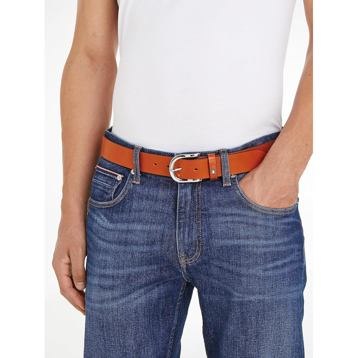 Ремінь жіночий Tommy Hilfiger New Danny шкіряний (100, коричневий (коньяк))