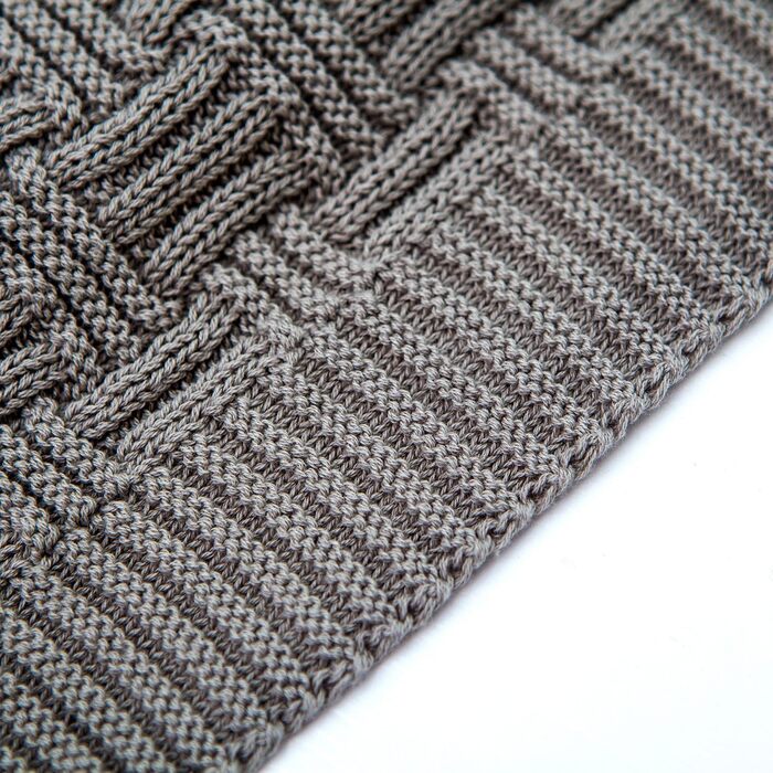 Бавовняна ковдра Longhui з в'язаним візерунком, 127x152 см, для дивану, крісла, ліжка, пляжу, декору дому, сіра ковдра, подарунковий мішечок