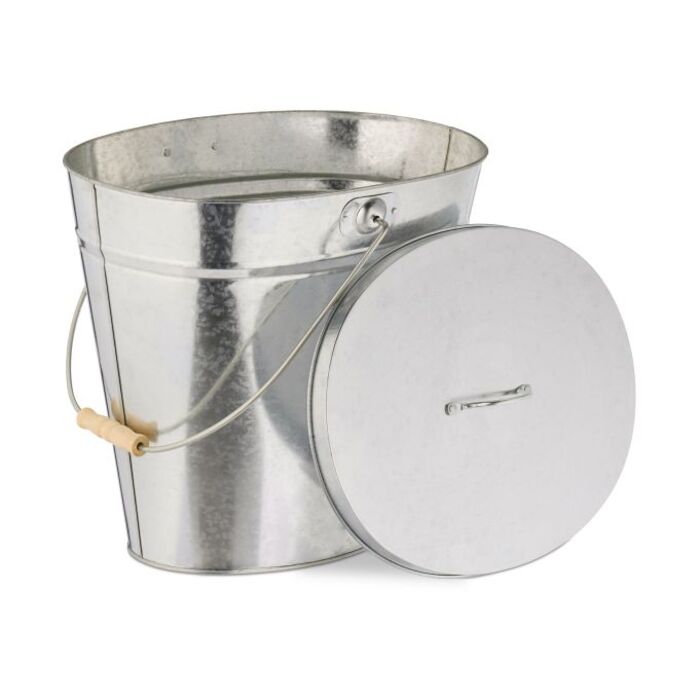 Relaxdays Galvanized Ash Bucket with Lid