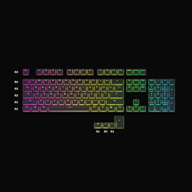 Набір клавіш для механічної клавіатури HK Gaming Pudding | 108 клавіш | PBT Doubleshot | OEM Profile | ANSI US Layout | Сумісний з Cherry MX, Gateron, Kailh, Outemu