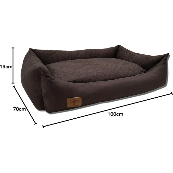 Odolplusz XXL - Dog Bed for Large Dogs - Dog Cushion - Dog Sofa with Reversible Cushion | Removable and Washable Cover [ 100x70cm, Brown ]